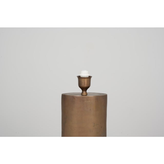Patinated Bronze Table Lamp, 1990 For Sale - Image 4 of 8
