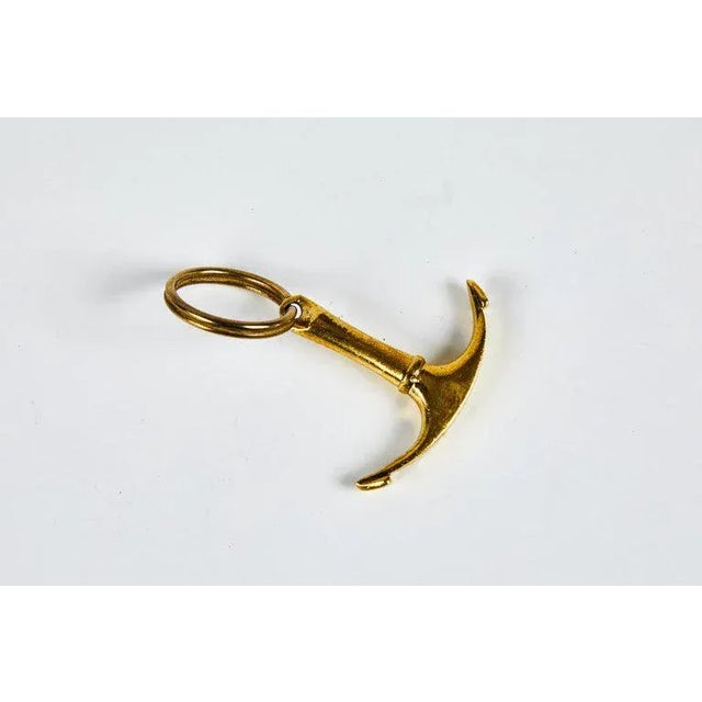 Mid-Century Modern Carl Auböck Model #7151 'Anchor' Brass Figurine Keyring For Sale - Image 3 of 10