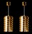 Hans Agne Jakobsson Brass Ceiling Lights T487 Pendant by AB Markaryd Sweden 1960 cylindrical suspensions made in brass,...