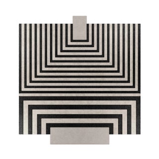 #0200 Back and Beige Rug by Tapis Studio for Hommés Studio For Sale