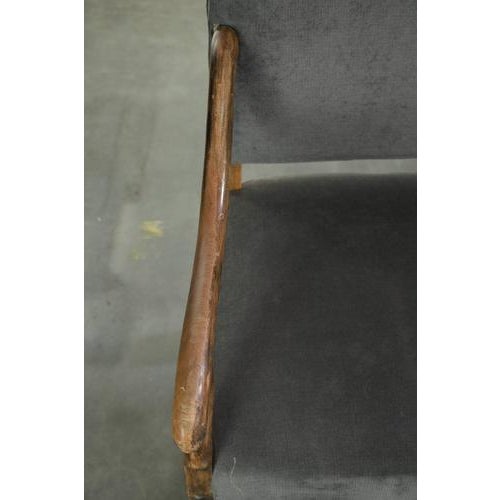 19th Century Dining Chairs with Fabric Seats and Armrests with Wood Carvings Os De Mouton, Set of 10 For Sale - Image 9 of 18