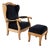 Set of Reclining Chair with Ottoman, 1940s For Sale