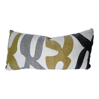 Vintage Midcentury Style Abstract Linen Pillow For Sale