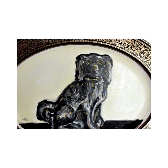 Contemporary Othello the Jackfield Staffordshire Spaniel Portrait by Susannah Carson For Sale - Image 3 of 4