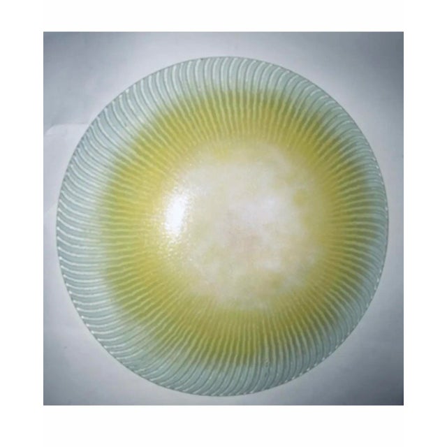 New Large Maurice Heaton Art Glass Plate Swiss-American glass artist Maurice Heaton (1900-1989) Modernist glass artist 13...