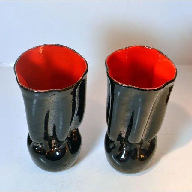 Ceramic Vases by Céramique de Louvière DK, 1950s, Set of 2 For Sale - Image 4 of 7