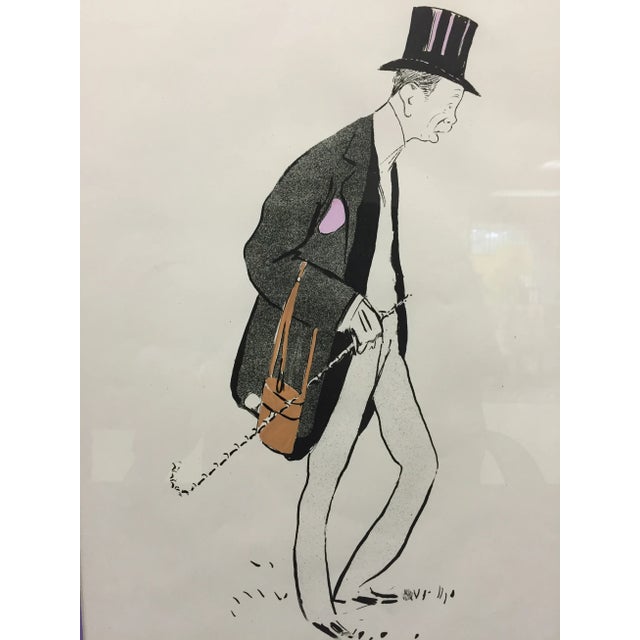 Classic c1900 colour litho portrait by 'Sem' aka Georges Gousat (1863-1934) depicting 'Sampieri' from the album 'Le Turf'...