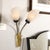 1940s Pair of Mid-Century Tulip Form Articulating Frosted Glass & Brass Fitted Sconces For Sale - Image 5 of 12