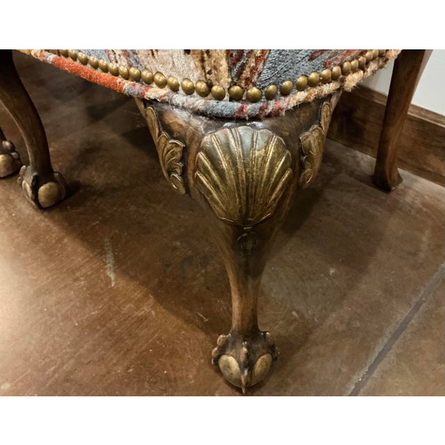 Thomas Chippendale Pair of Antique George II Style Chippendale Side Chairs With Gold Encrusted Knees. For Sale - Image 4 of 4