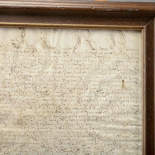 17th Century Framed Parchment Manuscript For Sale - Image 6 of 9