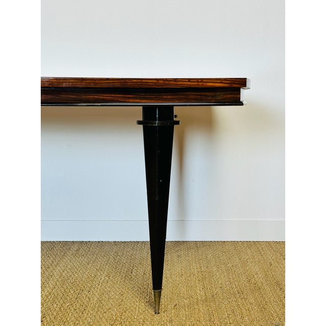 Art Deco Dining Table in Macassar Ebony with Marquetry, France, 1940s For Sale - Image 14 of 18