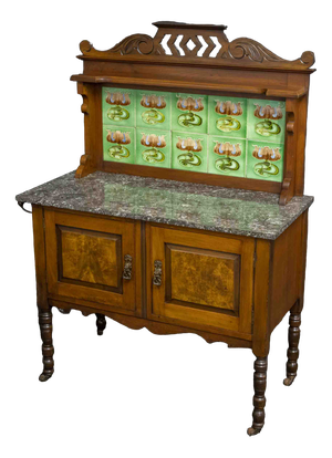 Victorian Walnut Washstand, 1890s