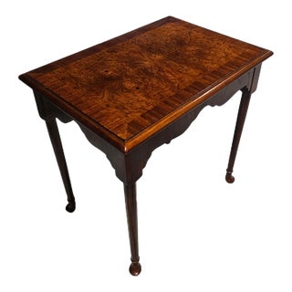 Vintage Hekman Burl Top Side Table For Sale