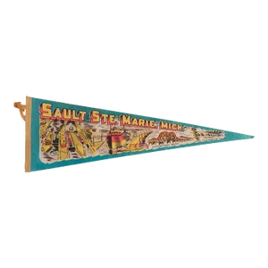 Sault Ste. Marie. Michigan Felt Flag Pennant