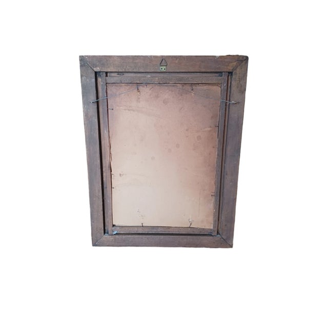 Vintage still life oil painting on board of floral arrangement and fruit. Signed lower left .