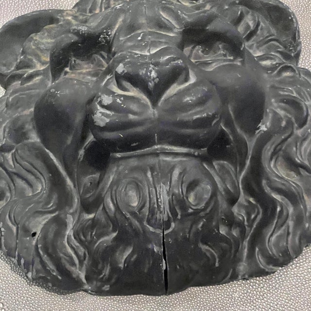 Antique Cast Zinc Lion Head Architectural Salvage Wall Plaque For Sale - Image 4 of 8