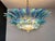 Murano Style Palmette, Two Levels, 82 Blue, Turquoise and Clear Glasses Chandelier For Sale In Los Angeles - Image 6 of 8