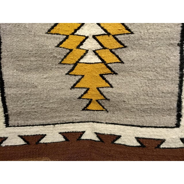 Gray Vintage Native American Navajo Rug, Eye Dazzler Pattern, Wool & Cotton, Tribal Wall Art, 3x5 For Sale - Image 8 of 11