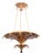 Vintage Art Deco Two-Tiers Upside Down Umbrella Ceiling Chandelier With Faux Tortoiseshell For Sale