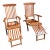 Late 20th Century Pair of Folding Teak Deck Chairs With Queen Elizabeth, 1st Class Only Label For Sale