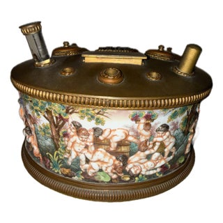 Antique Capodimonte Porcelain Inkwell For Sale