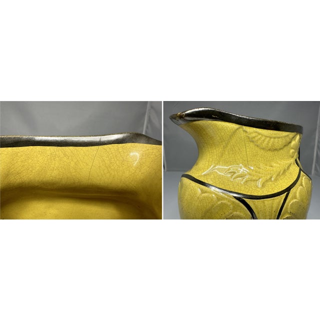 Yellow Antique Canary Yellow Silver Luster Pitcher: Staffordshire Regency Jug For Sale - Image 8 of 10
