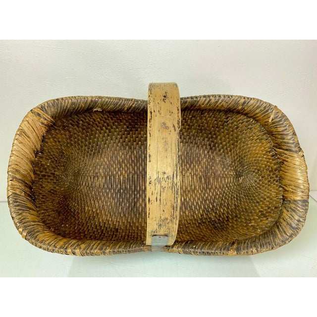 Mid-Century Chinese Woven Reed Basket, 1950s For Sale - Image 16 of 18