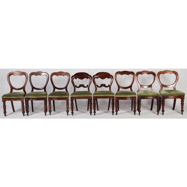 Antique Victorian Mahogany Chairs with Balloon Backs, 1840s, Set of 8 For Sale - Image 14 of 18
