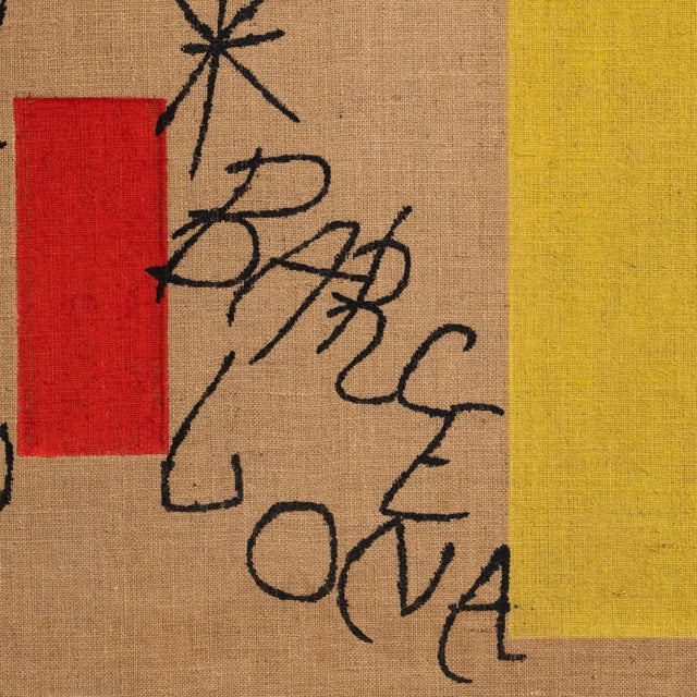 Joan Miró, Composition, Lithograph on Burlap, 1970s For Sale - Image 6 of 17