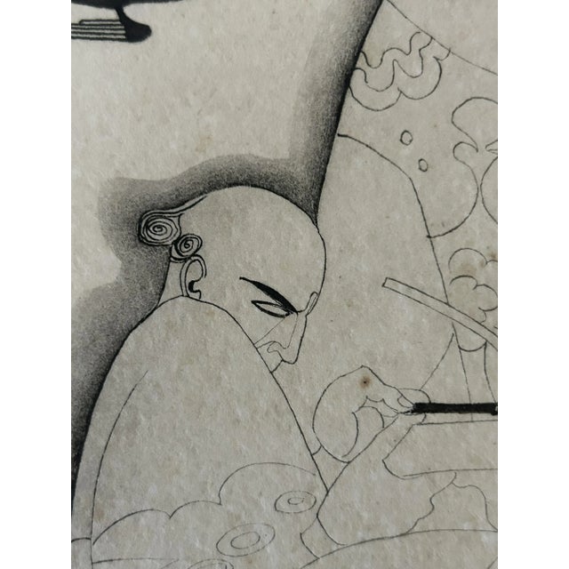 French Artist, Art Nouveau Figures, Ink Drawing on Paper, Late 19th-Early 20th Century, Framed For Sale - Image 6 of 18