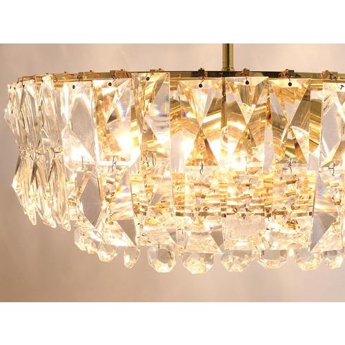 Large Gilt Brass and Crystal Glass Chandelier from Bakalowits & Söhne, 1970s For Sale - Image 10 of 18