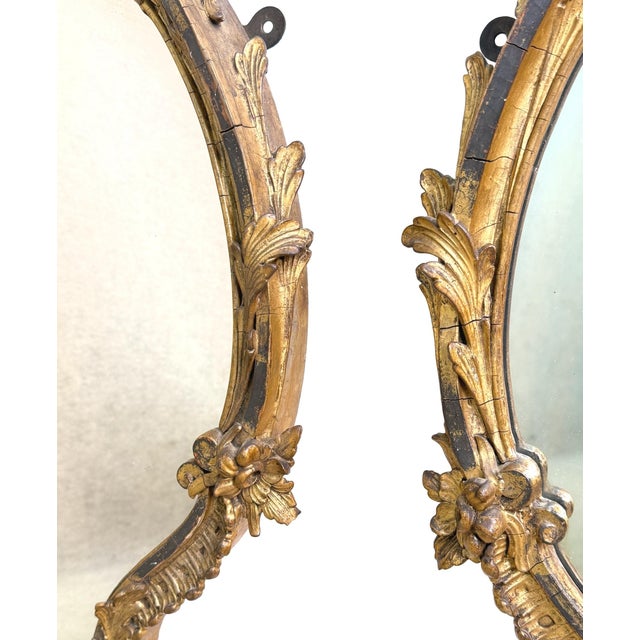An Extremely Attractive Pair Of Mid 19th Century Victorian Asymmetrical Giltwood And Gesso Cartouche Shaped Wall Mirrors,...