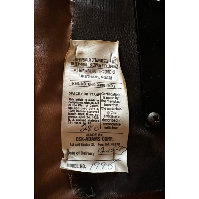 1970s Eck-Adams Brown Tufted High-Back Executive Office Chair For Sale - Image 17 of 17