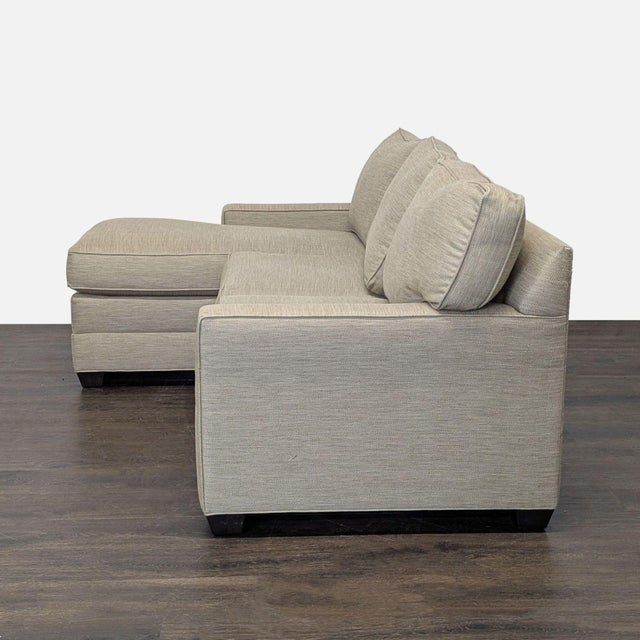 Modern Ethan Allen Bennett Beige Sectional Sofa With Left Chaise For Sale - Image 3 of 10