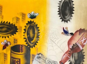 Mason Rader, Abstract Surrealist Spray Paint Mixed Media The Dump Mason Rader, 1994