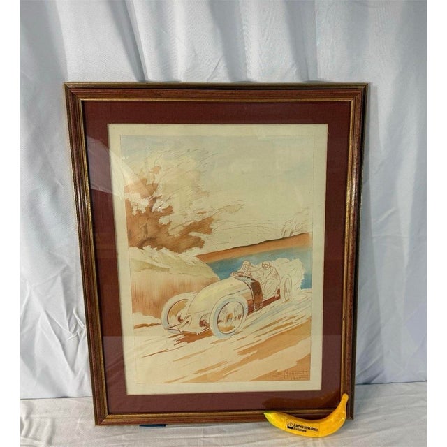Wood 1905 Ernest Montaut Hand Colored Pochoir Lithograph For Sale - Image 7 of 8