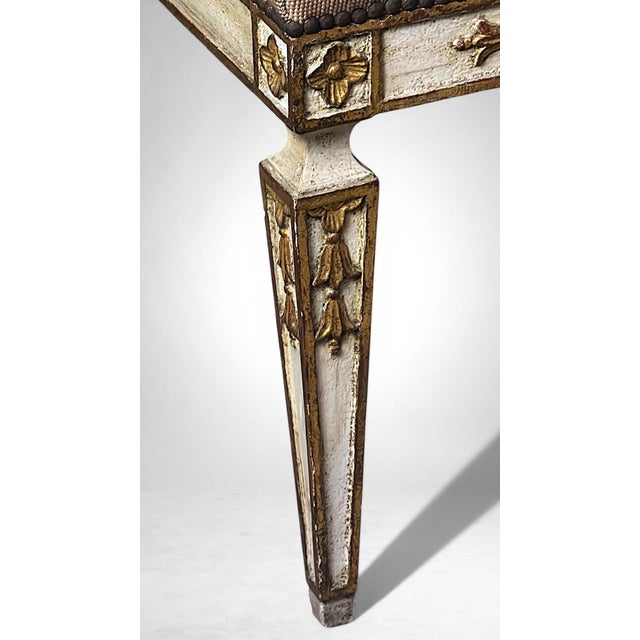 Early 20th Century French Louis XVI Style Lacquered Wood Settee With Needlepoint Upholstery For Sale - Image 14 of 18