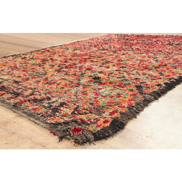 Red Vintage Beni M'Guild Moroccan Rug, 07'07 X 11'04 For Sale - Image 8 of 10