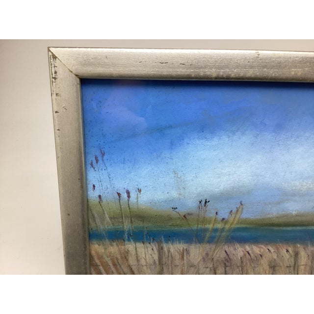 1970s Beautiful Seascape Pastel Framed No Signiture For Sale - Image 4 of 7