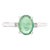 Genuine Oval Cut Emerald Solitaire Ring With Diamond in 14k White Gold For Sale