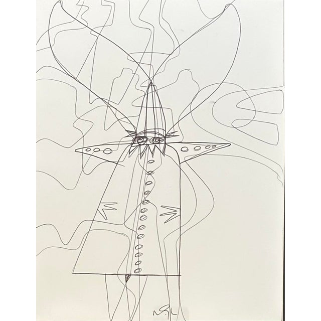 Abstract Figural Drawing by Artist Wayne Cunningham For Sale - Image 4 of 6