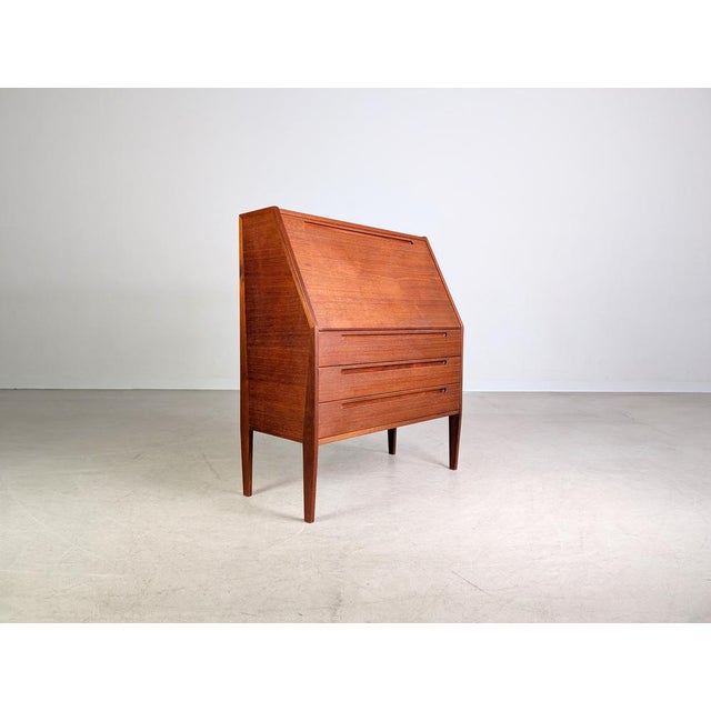 Brown Mid-Century Danish Teak Secretary by Nils Jonsson for HJN Mobler For Sale - Image 8 of 15