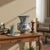 2020s Handmade Ceramic Tri Handled King Vase (30cm) Purple and Turquoise Hatai Pattern For Sale - Image 5 of 8