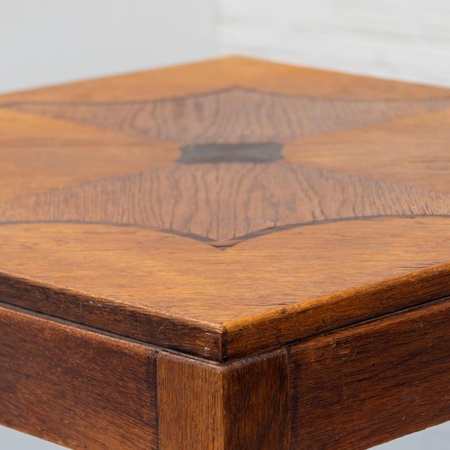 Brown Dutch Amsterdam School Art Deco Side Table, 1920s For Sale - Image 8 of 15