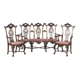 King John V Sofa and Armchairs, 18th Century, Set of 3 For Sale