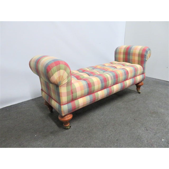 Brandywine Design Regency Style Plaid Tufted Bench Chairish