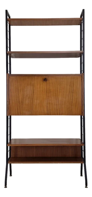 Mid-Century Italian Freestanding Shelving Unit in Teak, 1950s
