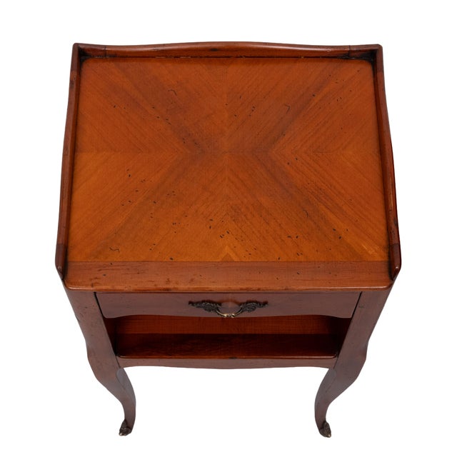Antique Nightstands in Wood and Nutwood, France, 1950s, Set of 2 For Sale - Image 9 of 12