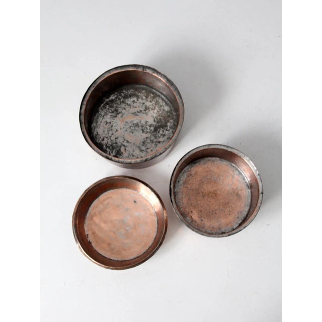 Antique Copper Basin Bowls - Set of 3 For Sale - Image 4 of 11