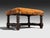 Baroque, Small Footstool, Leather, Turned Walnut, 19th c. A small baroque style footstool or ottoman having a turned...